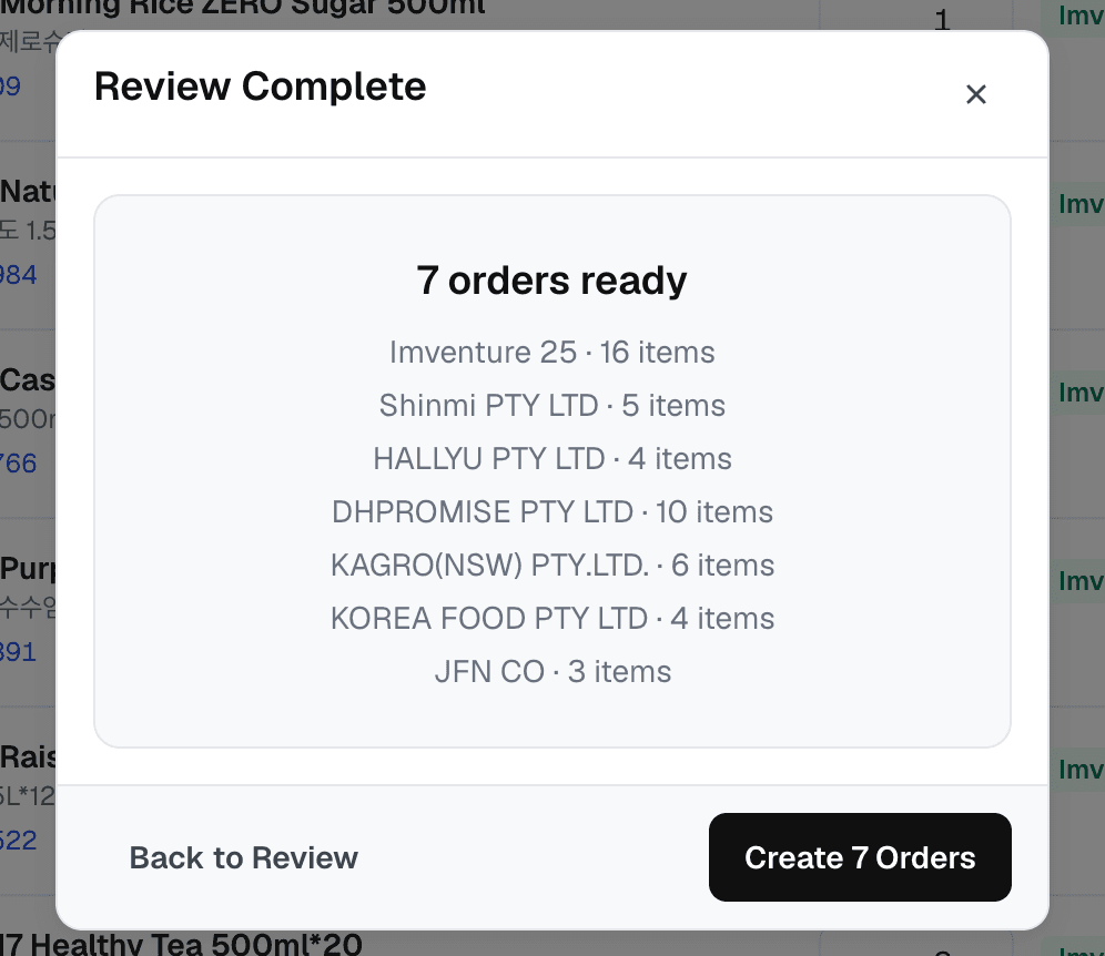 Create Orders